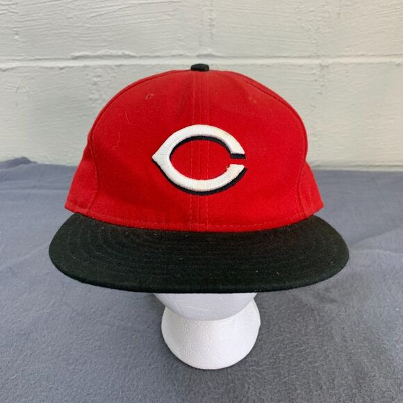 Vintage Cincinnati Reds Hat Cap Fitted Mens 7 3/8 Red MLB Baseball New Era USA - Picture 1 of 13